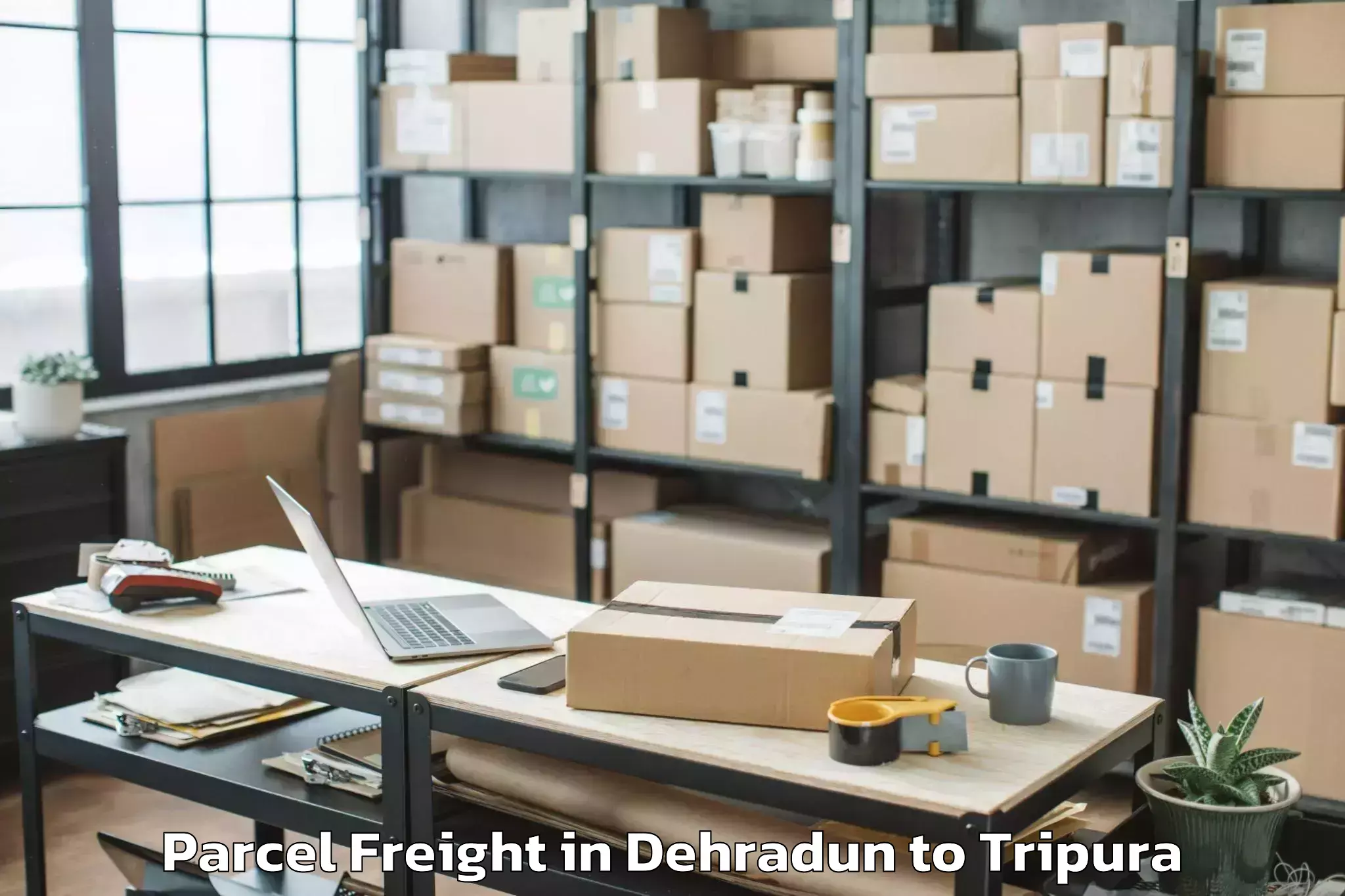 Reliable Dehradun to Santirbazar Parcel Freight